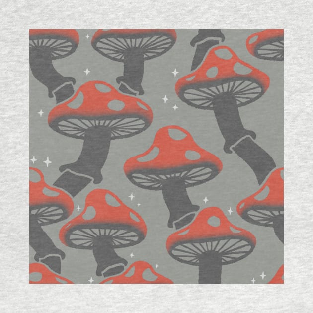 Sparkling Mushroom Pattern 1 by knitetgantt